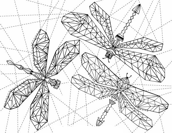 Adult Geometric Insect Coloring Pages