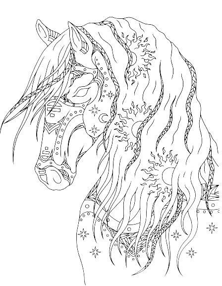 adult horse coloring book pages