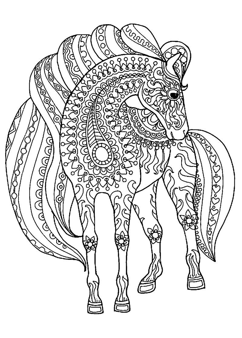 Adult Pattern Coloring Pages Horse