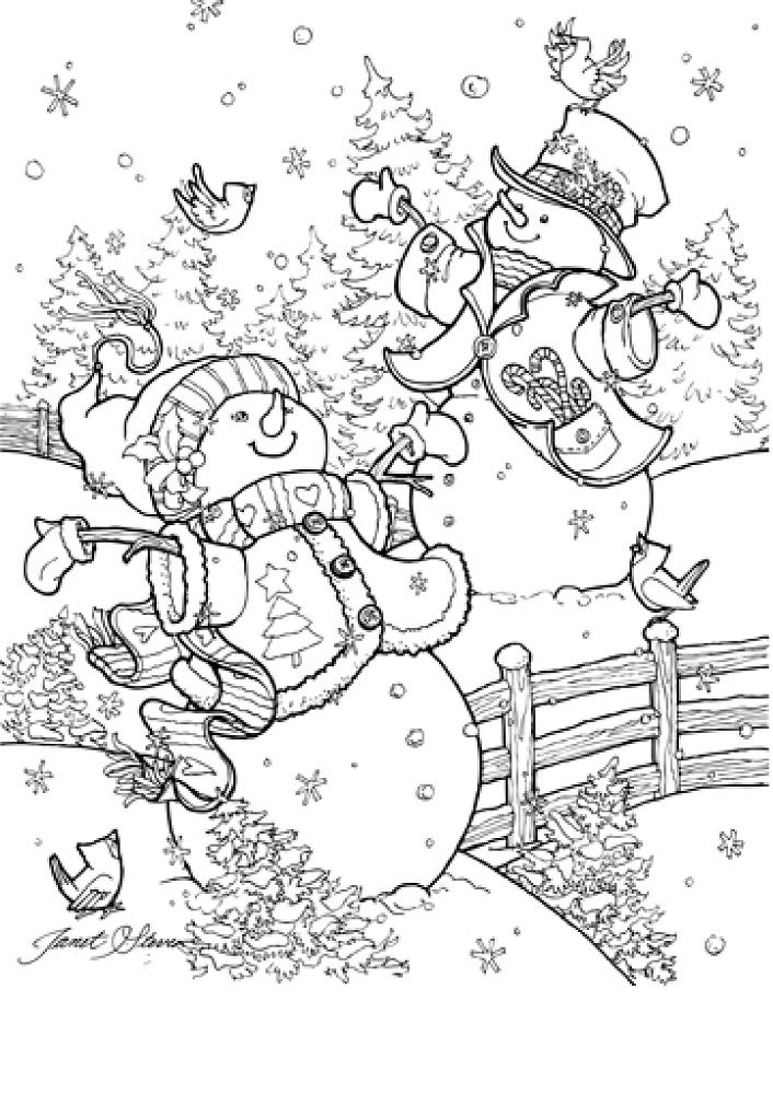 adult winter coloring pages free