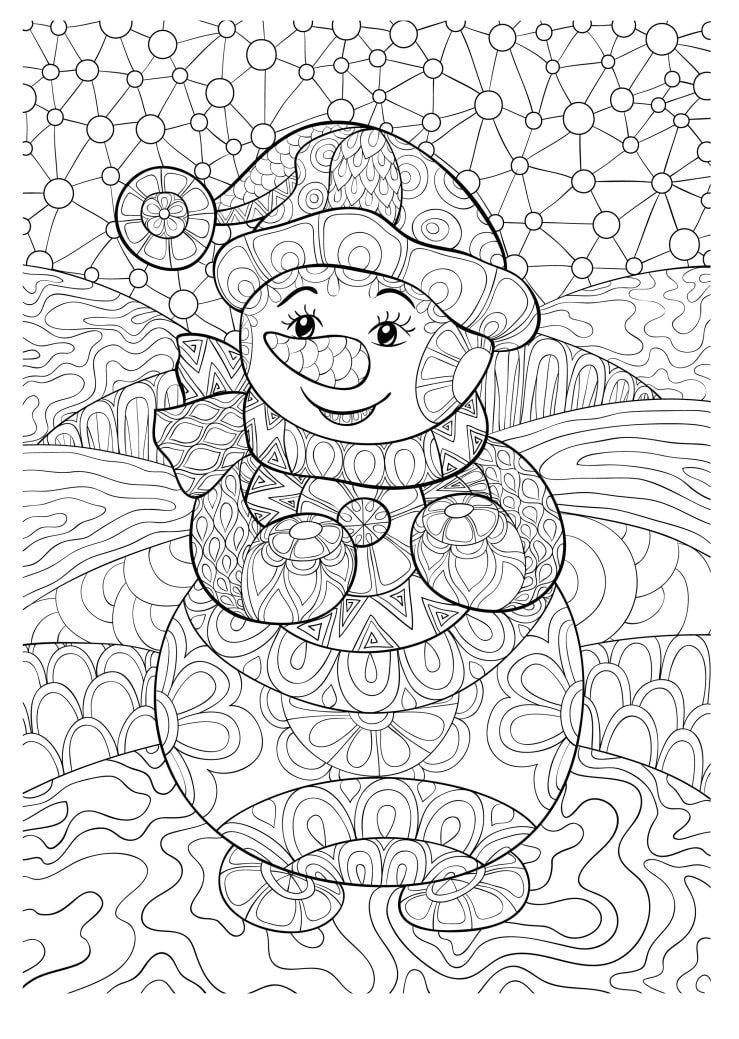 adult winter coloring pages