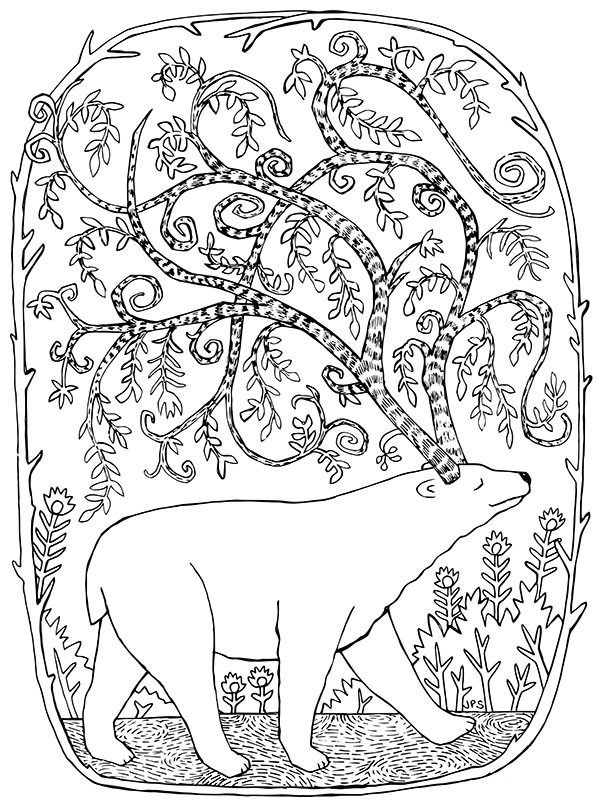 adults winter coloring pages