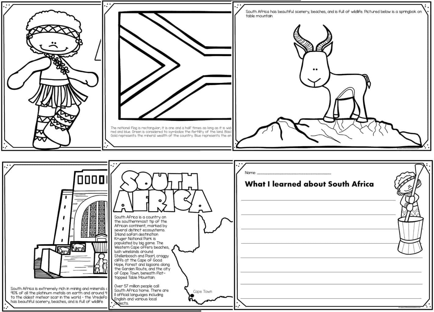 Africa Coloring Pages for Preschoolers