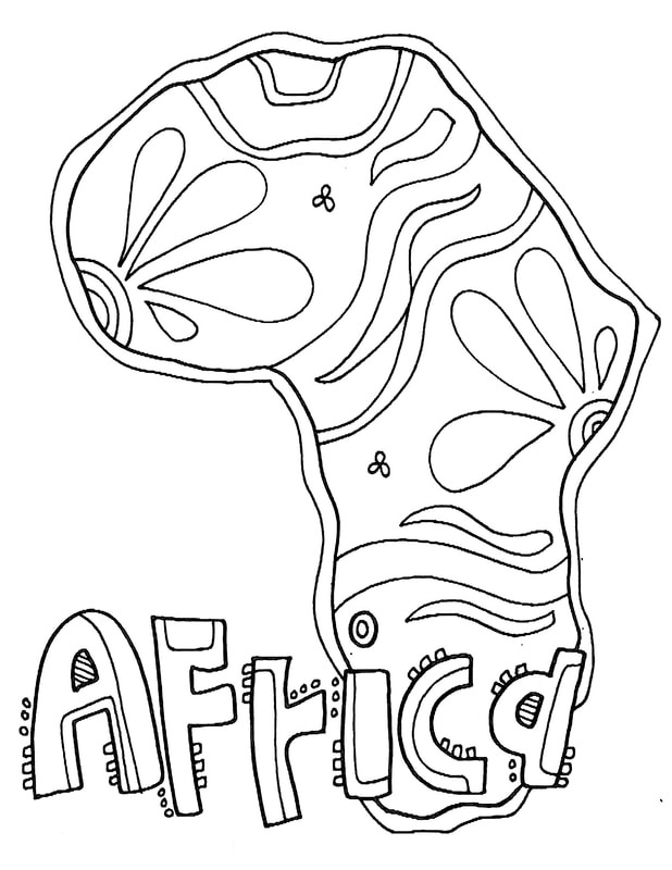 Africa Continent Coloring Page