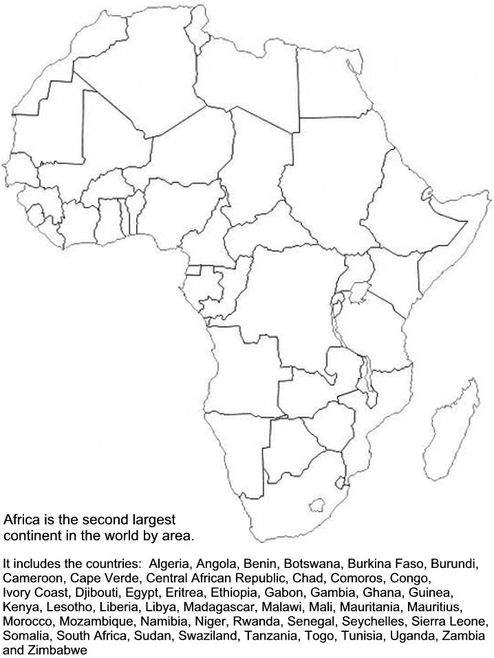 Africa Countries Coloring Pages