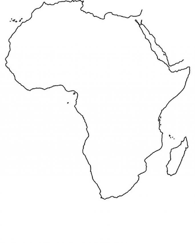 Africa Outline Coloring Page