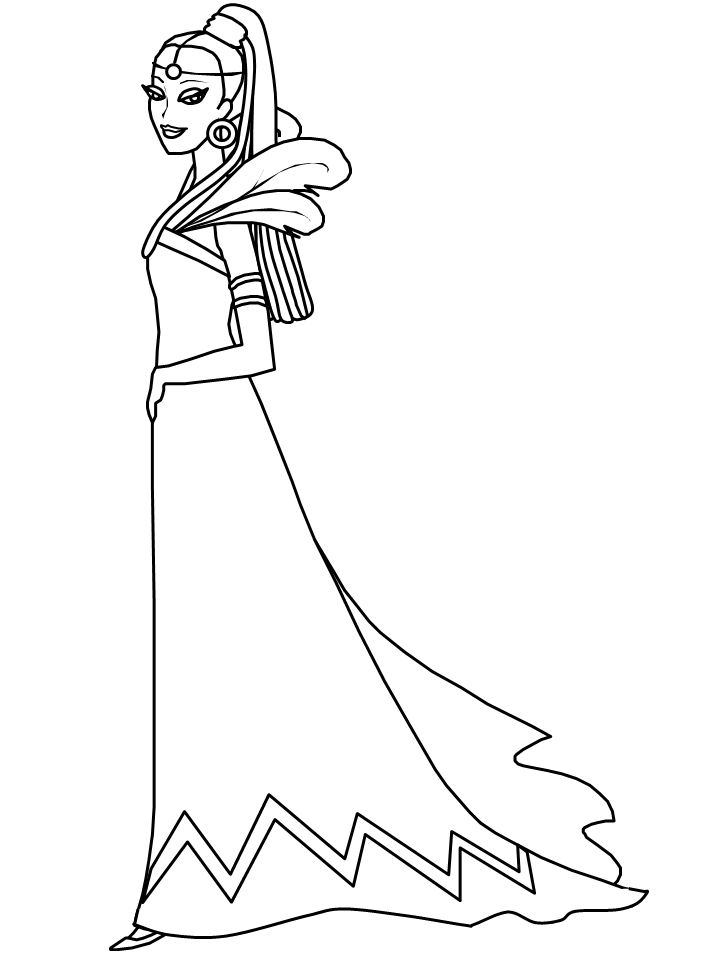 African Princess Girl Coloring Pages