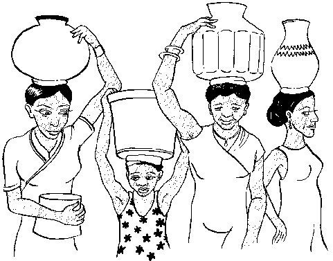 african water on head jug coloring pages