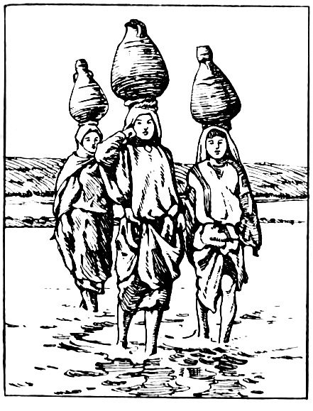 african woman with water jug on her head coloring pages