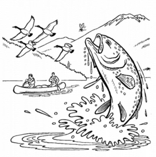 Alaska Fishing Coloring Page & Coloring Book