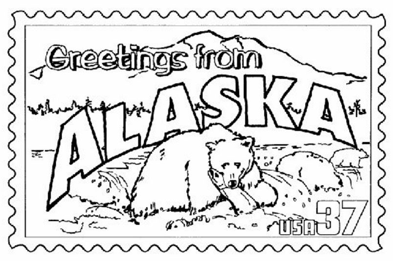 Alaska State coloring page