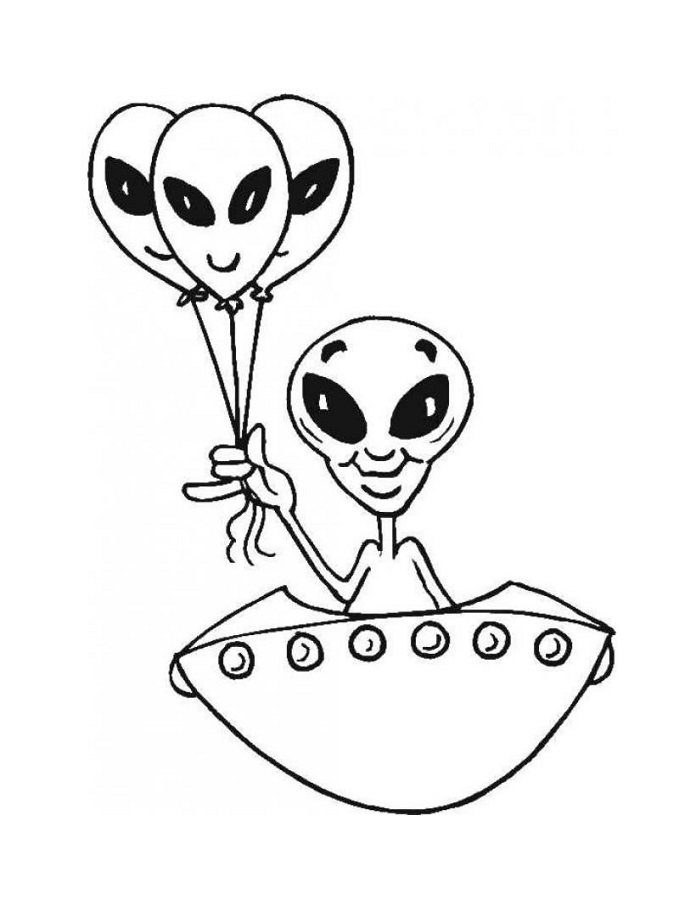 Alien Balloon Coloring Pages