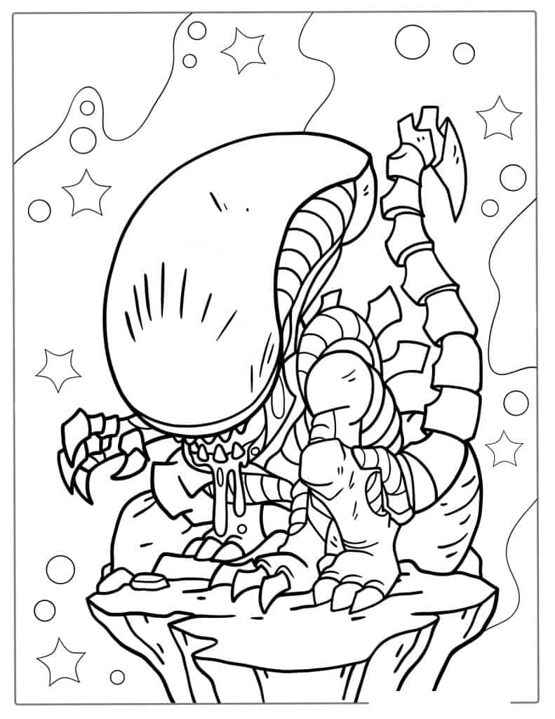 Alien Child Birth Coloring Pag...