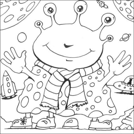 Alien Children's Coloring Page...