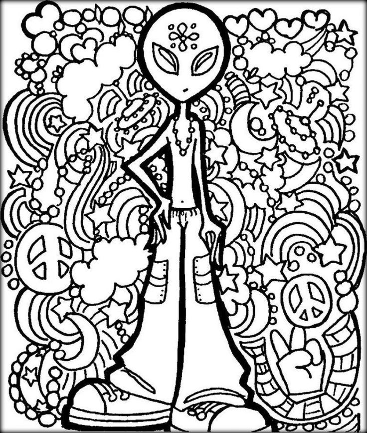 Alien Coloring Pages for Adults