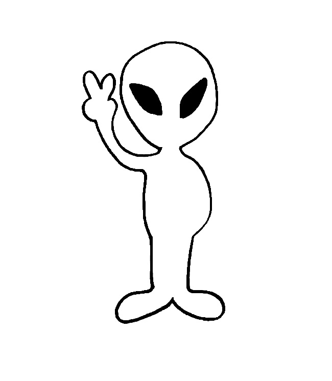 Alien Coloring Pages Simple Fa...