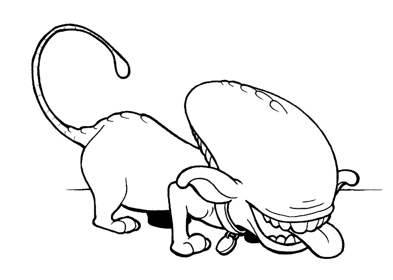 Alien Dog Coloring Page
