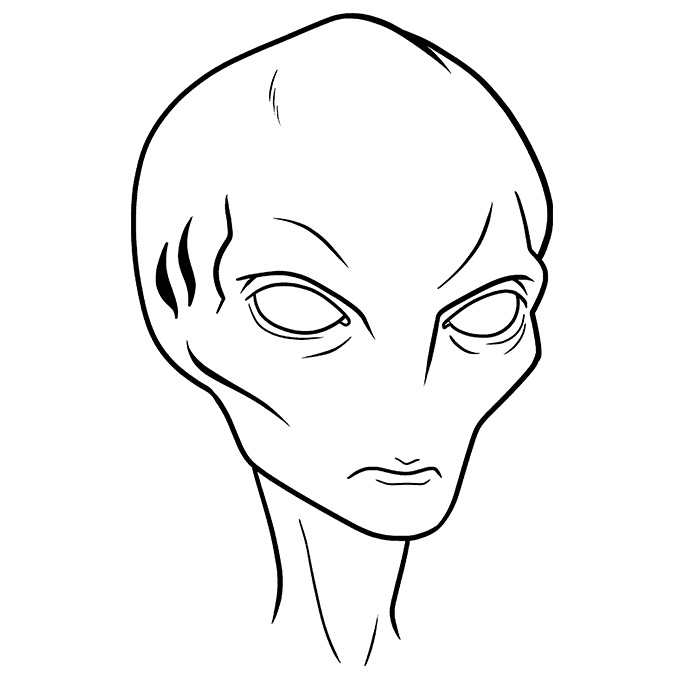 Alien Head Coloring Pages