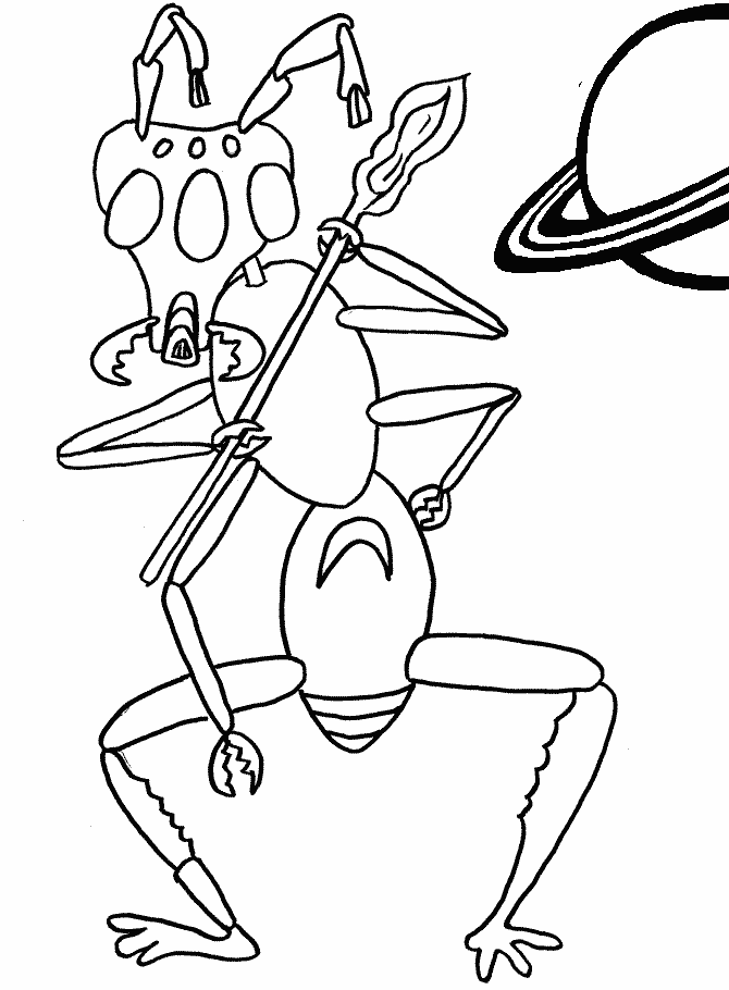 Alien Coloring Page For Kids