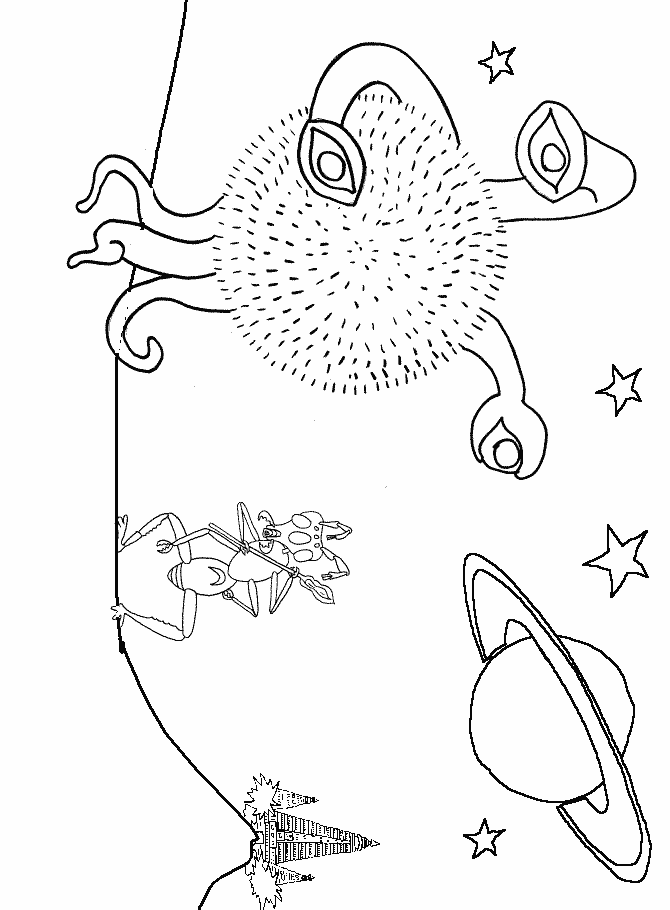 Space Alien Coloring Pages