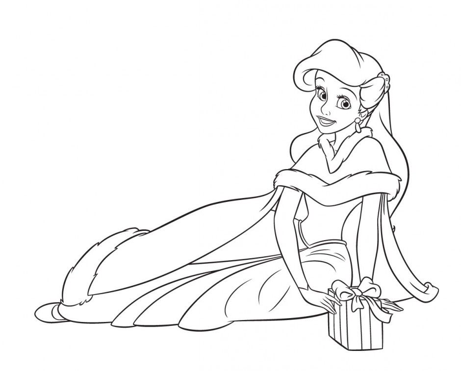 all of the disney princess coloring pages with their winter dresses