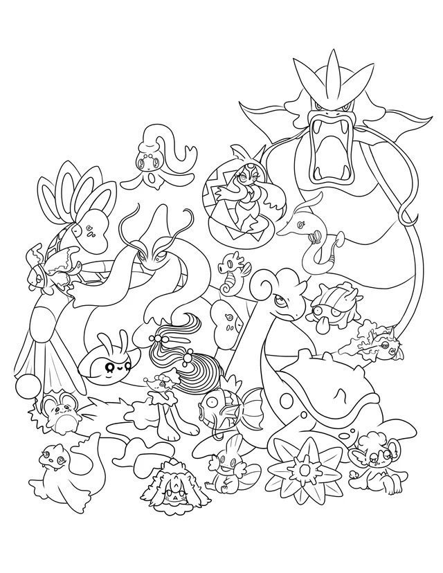 All Water Pokemon Coloring Pages