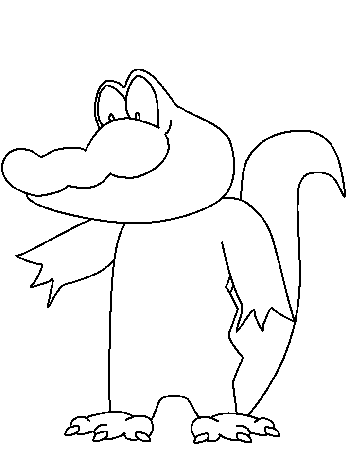 Easy Alligator Coloring Pages