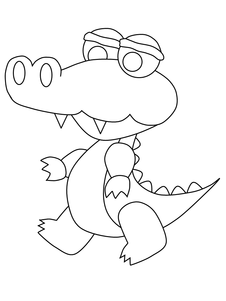 Cute Alligator Coloring Pages