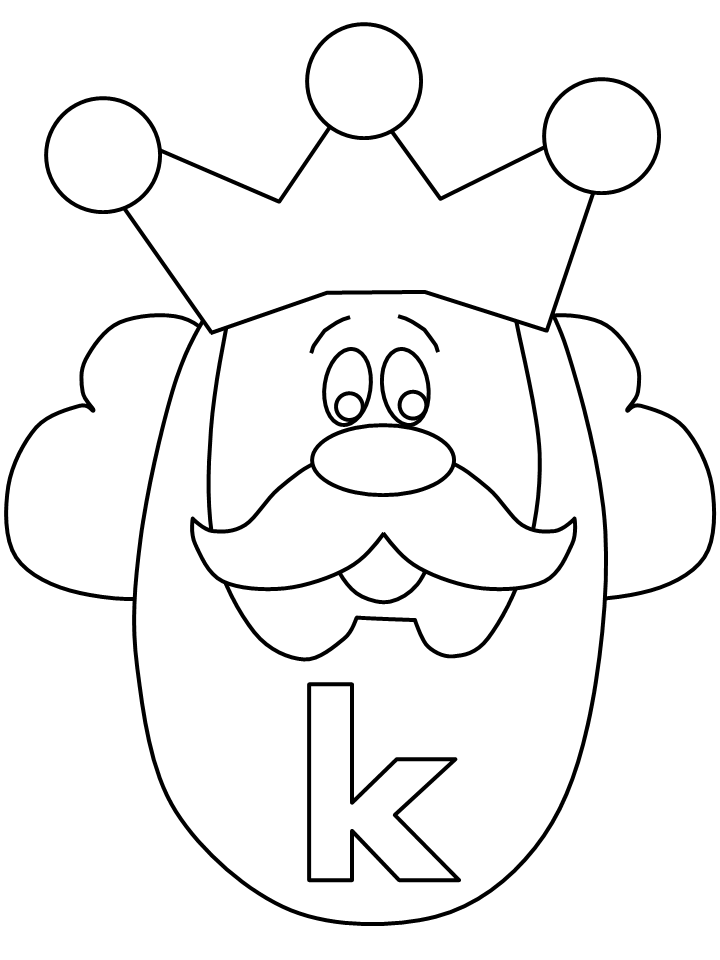 Alphabet # K Coloring Pages