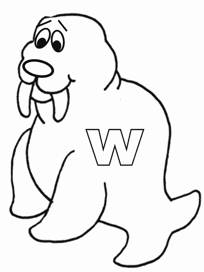 Alphabet # W Coloring Pages