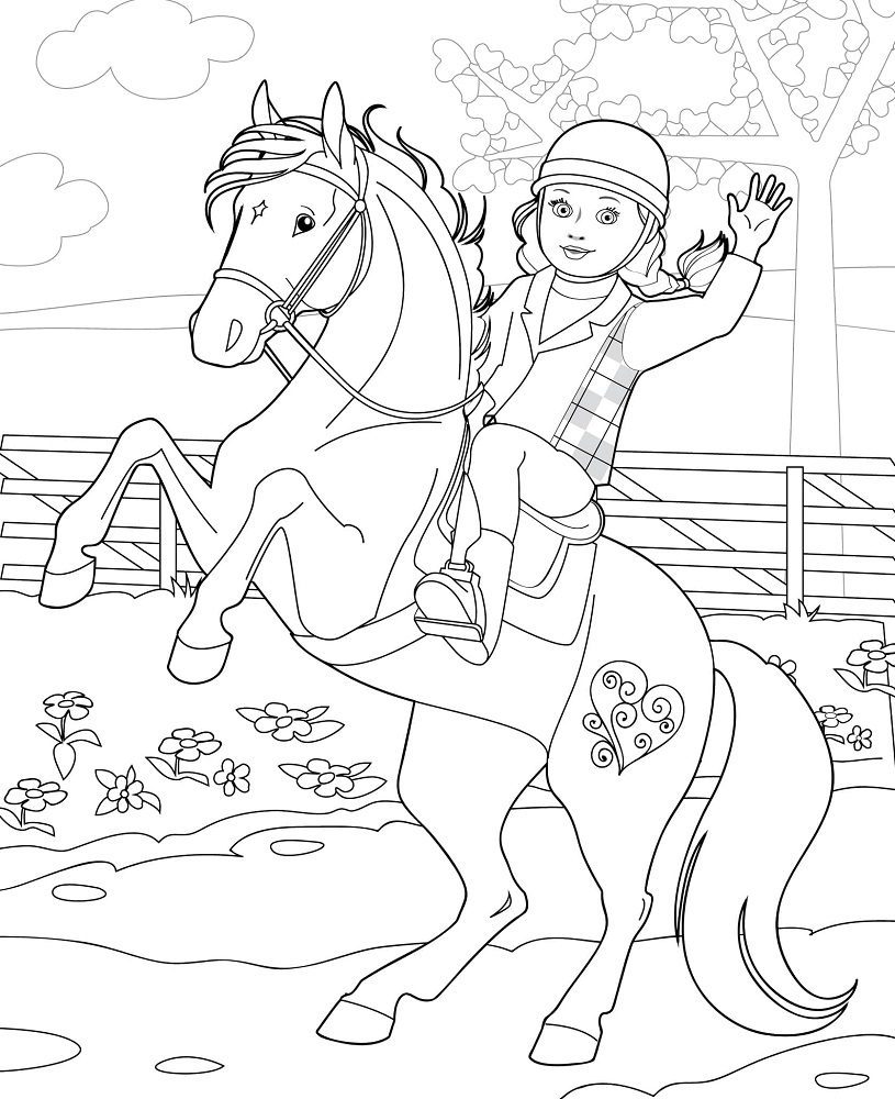 american girl doll coloring pages horse