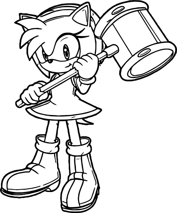 Amy Sonic Coloring Pages