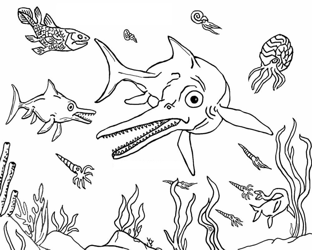 ancient water animals coloring pages