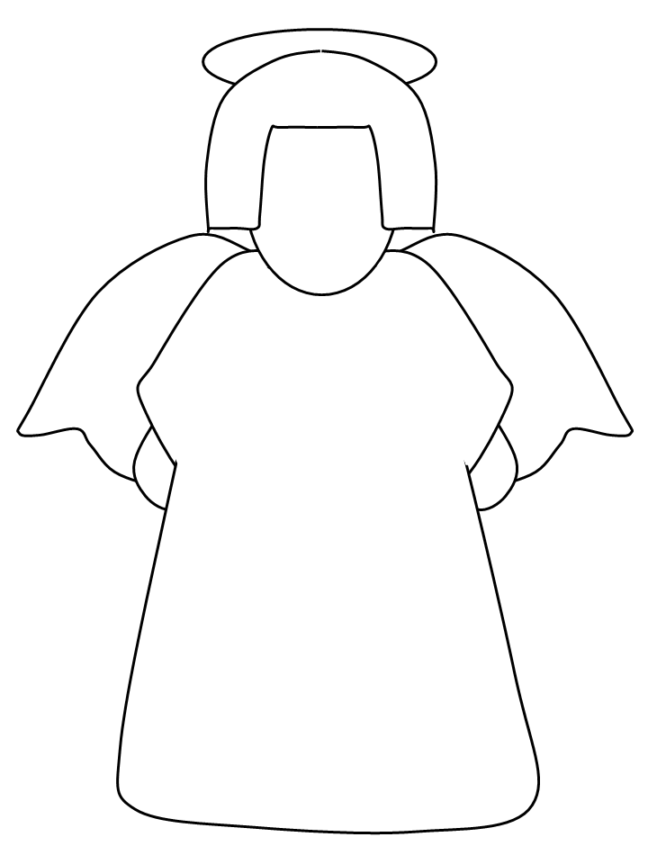 angel shape coloring page