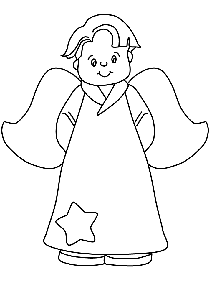 Easy Angel Coloring Pages