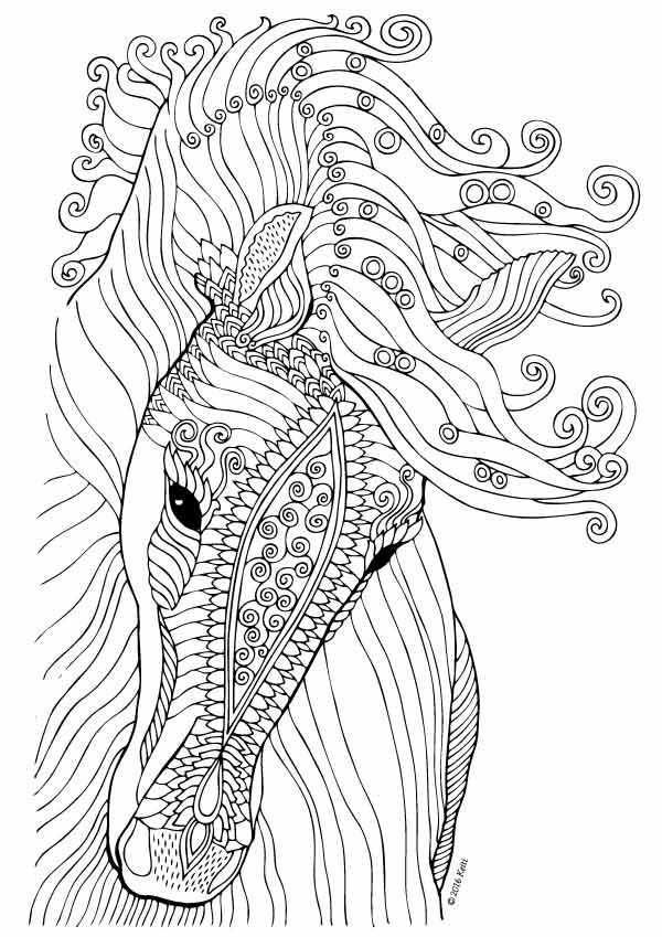 animal mandala coloring pages, horse