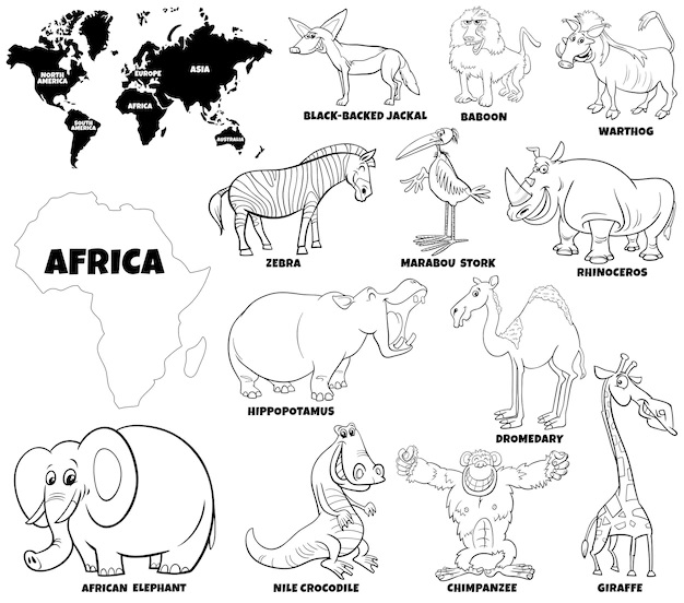 Animals of Africa Coloring Pages