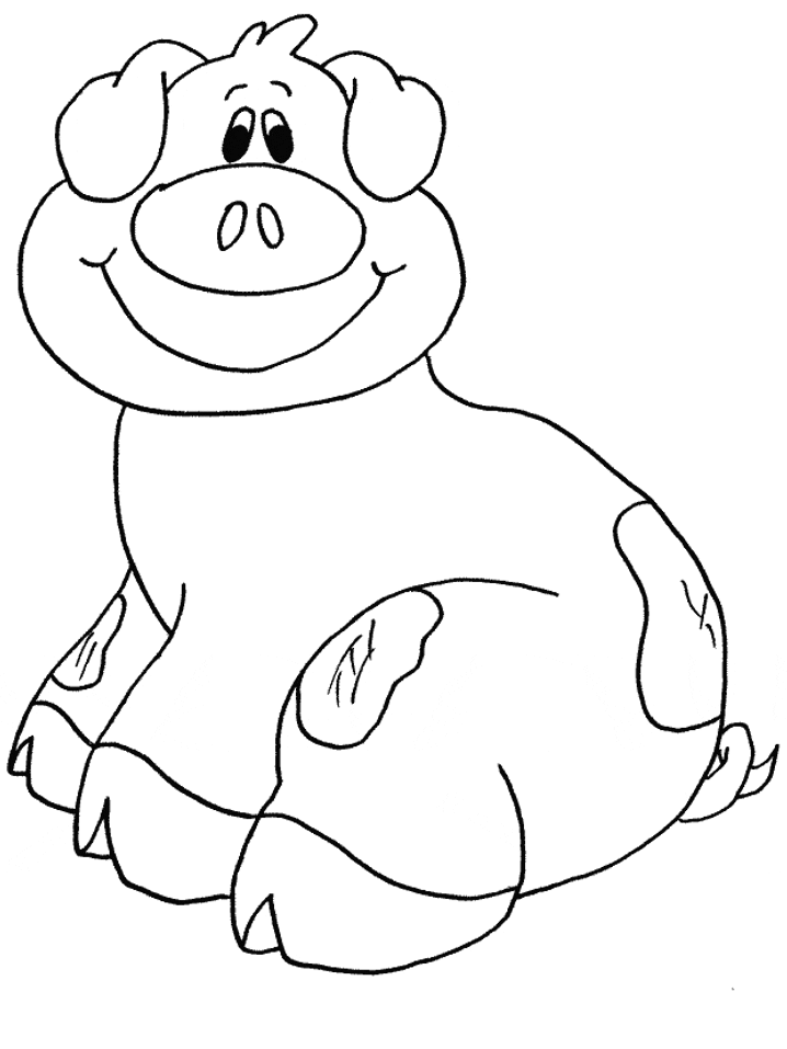 Cartoon Pig Coloring Page