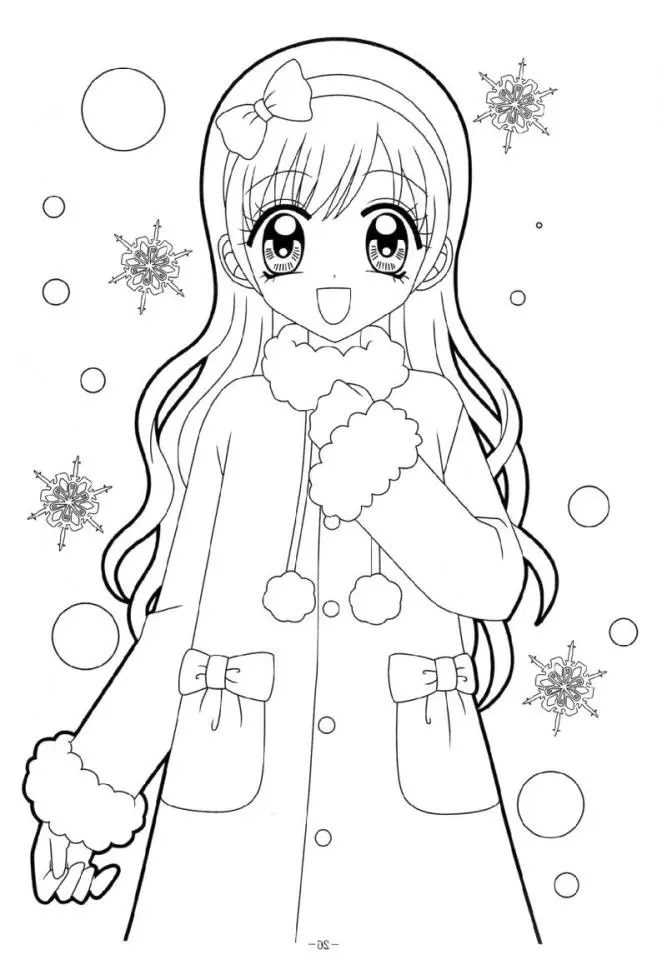 anime winter coloring pages