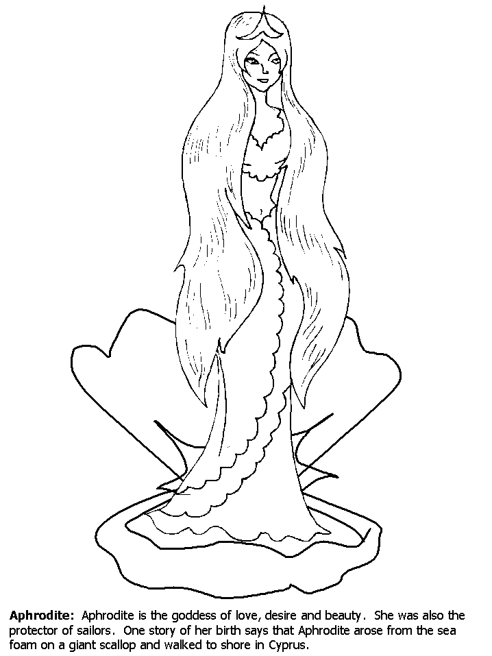 Aphrodite Greek Coloring Pages