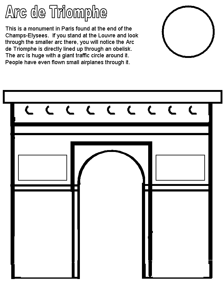 Arc De Triomphe France Coloring Pages