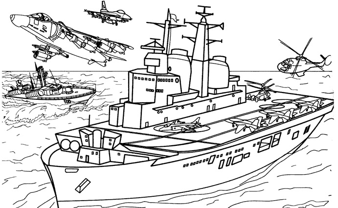 Army Boat Coloring Pages