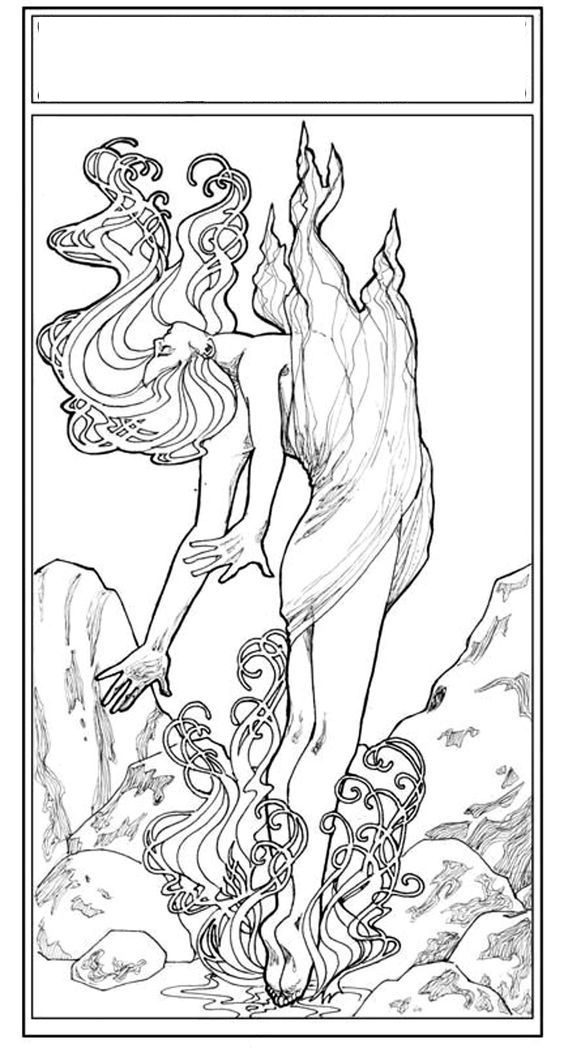 art nouveau coloring pages water