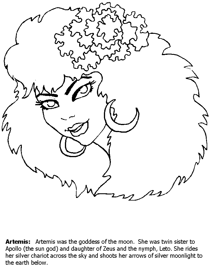 Artemis Greek Coloring Pages