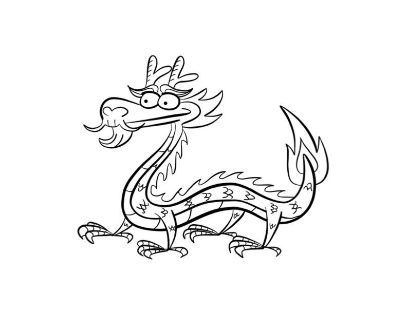 asian water dragon coloring pages
