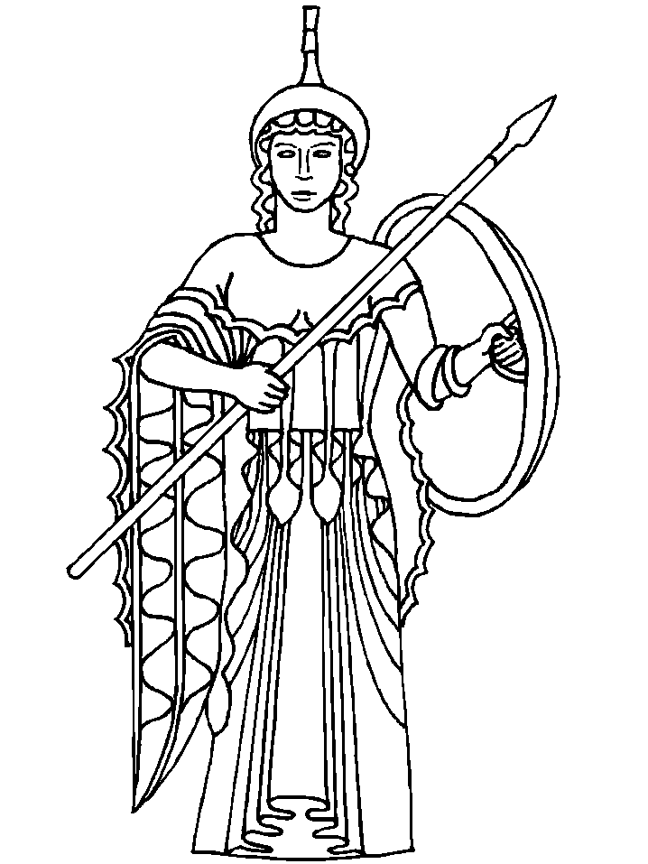 Athena Greek Coloring Pages Free