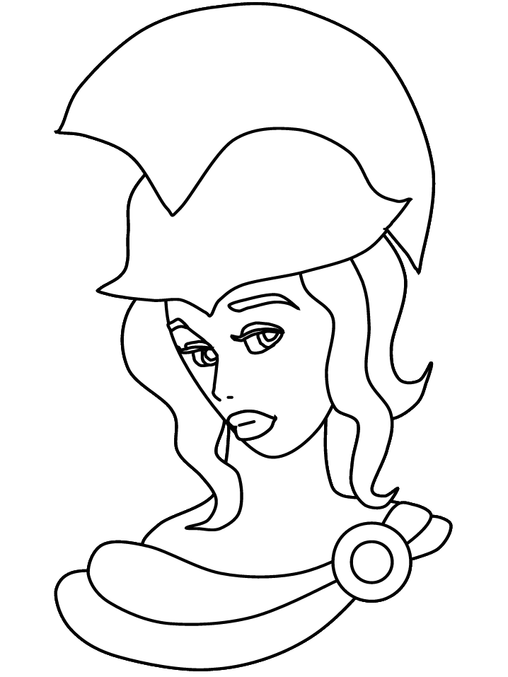 Athena Greek Coloring Page Printable