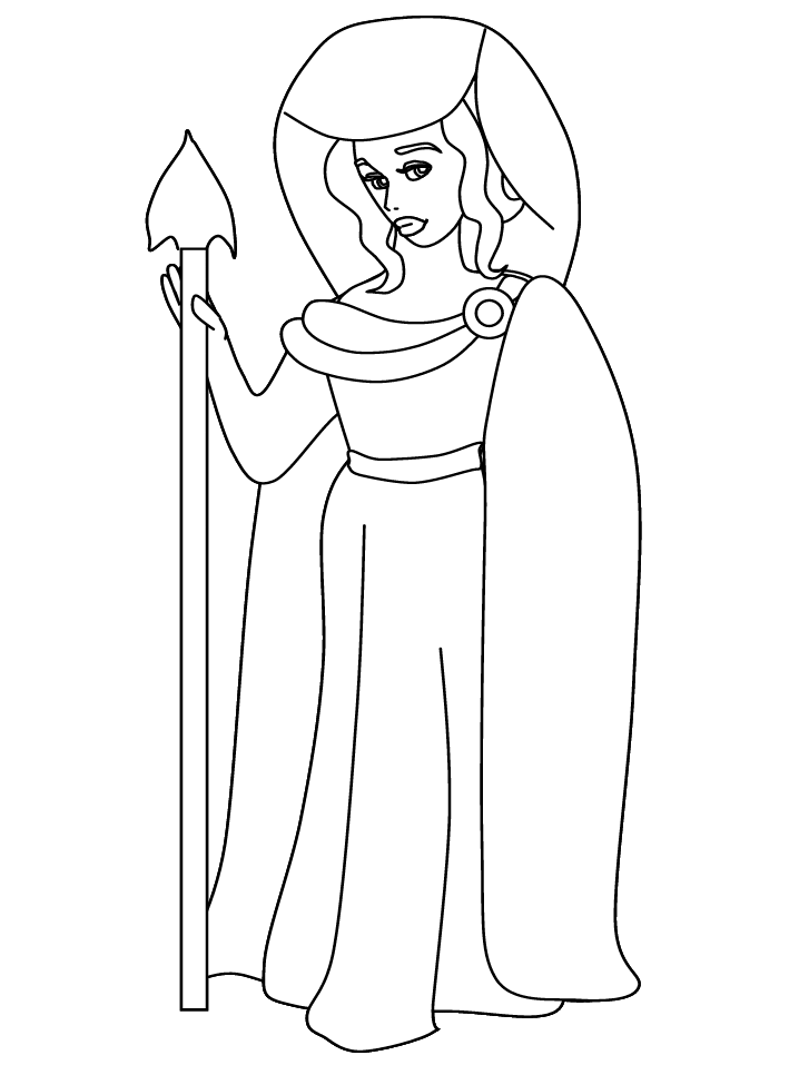 Athena Greek Coloring Page