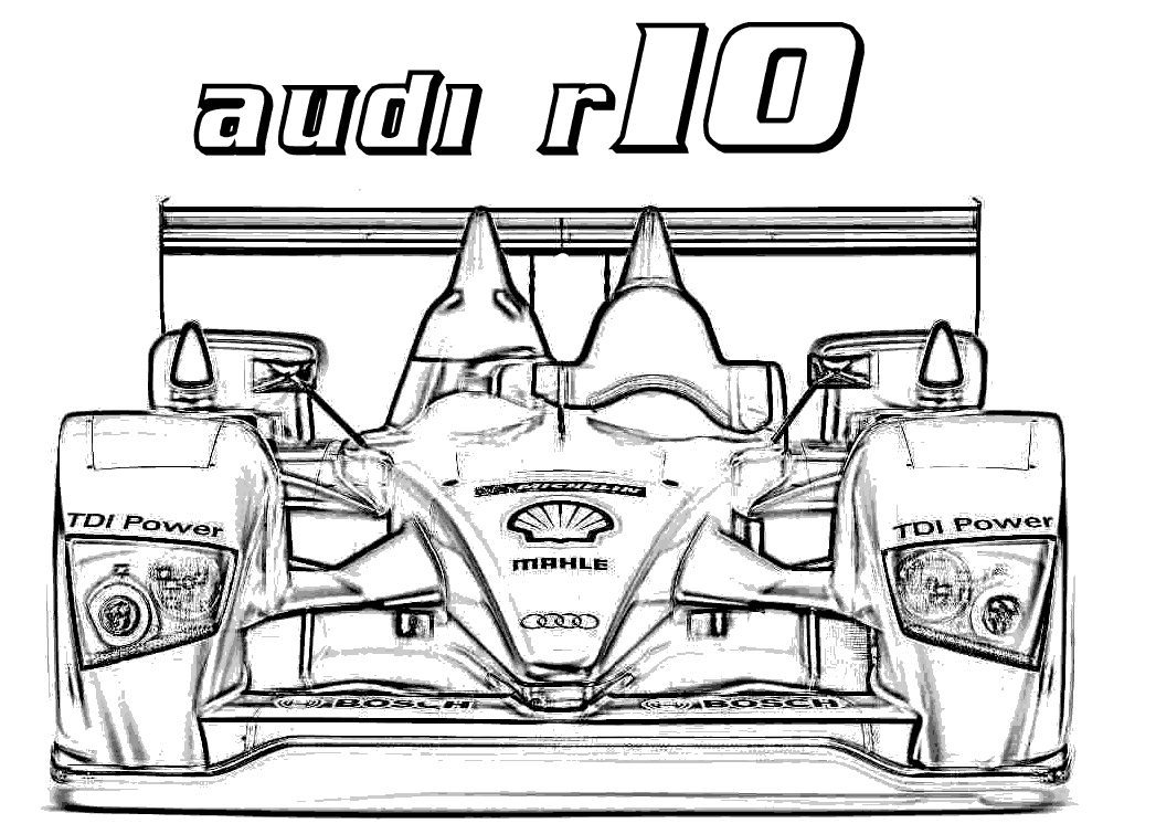Audi R10 coloring page