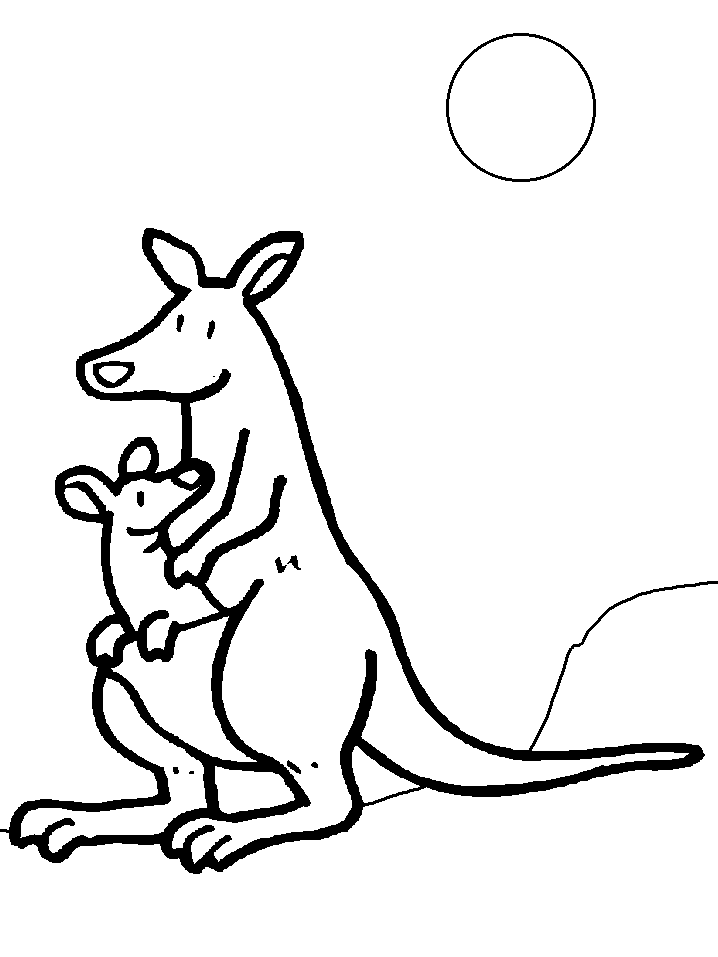 Australia kangaroo Coloring Pages